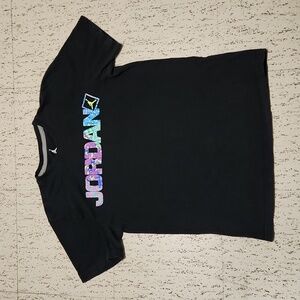 Jordan Bold Retro Style Spell Out Logo Black Crewneck T-Shirt
